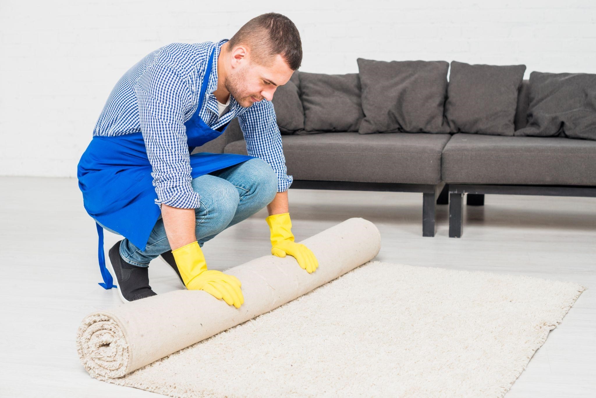 Image illustrating a professional carpet cleaner in New York