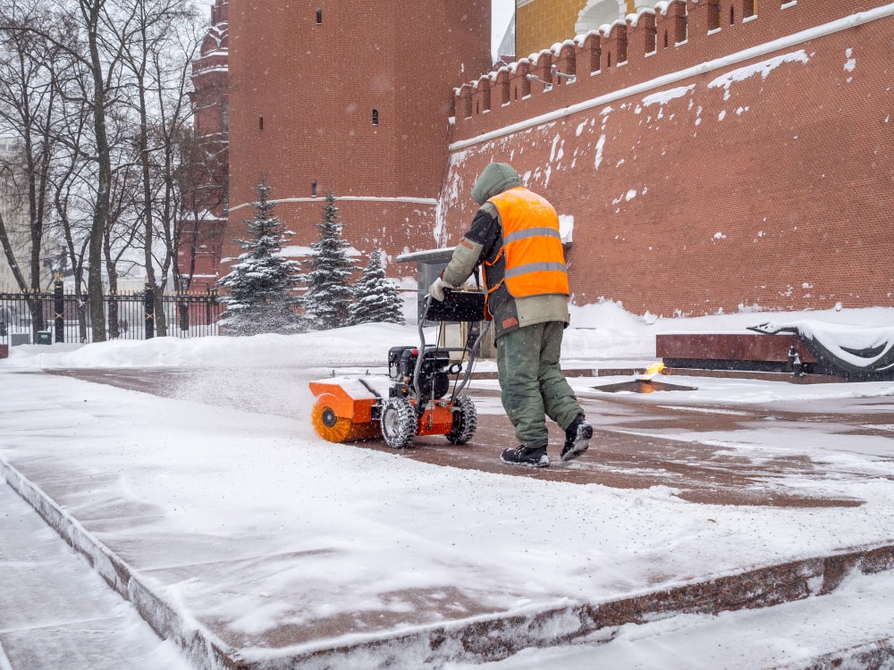 Image illustrating Winter Building Snow Cleaning in New York