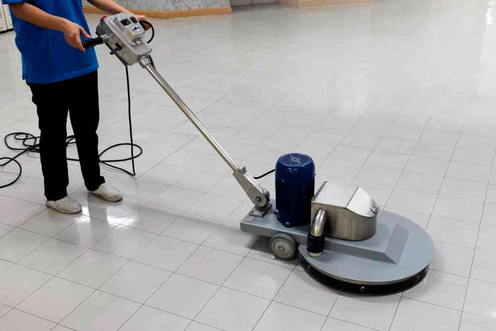 Image illustrating professional floor buffing services by HBS