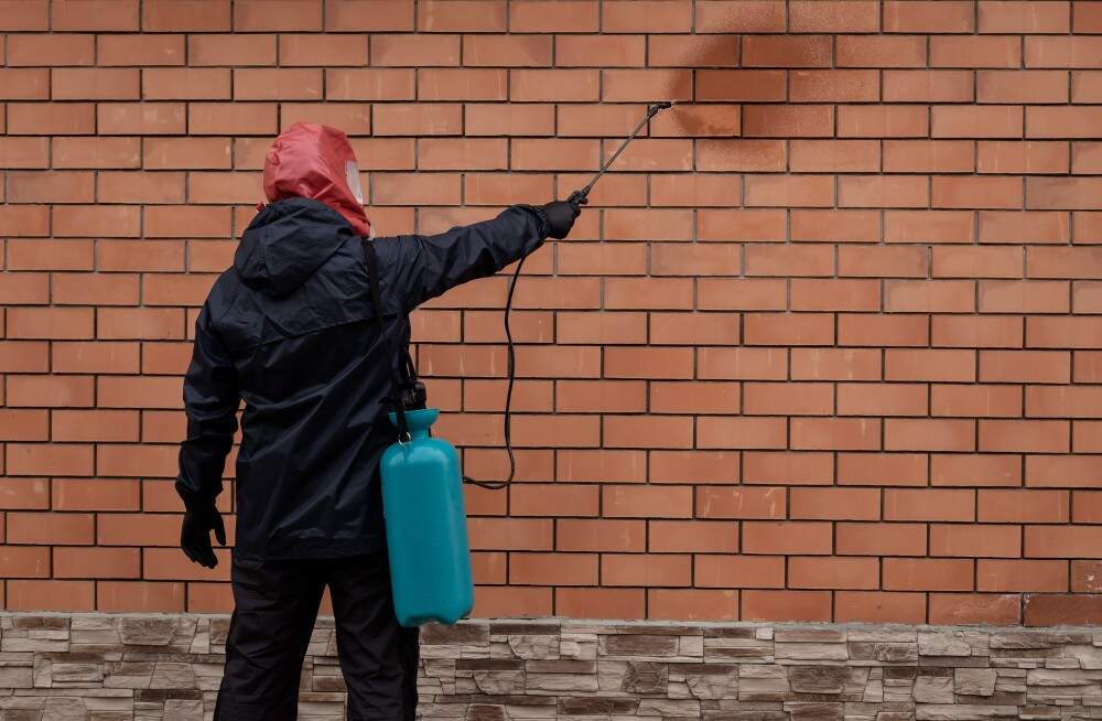 Image illustrating pressure washing for brick houses